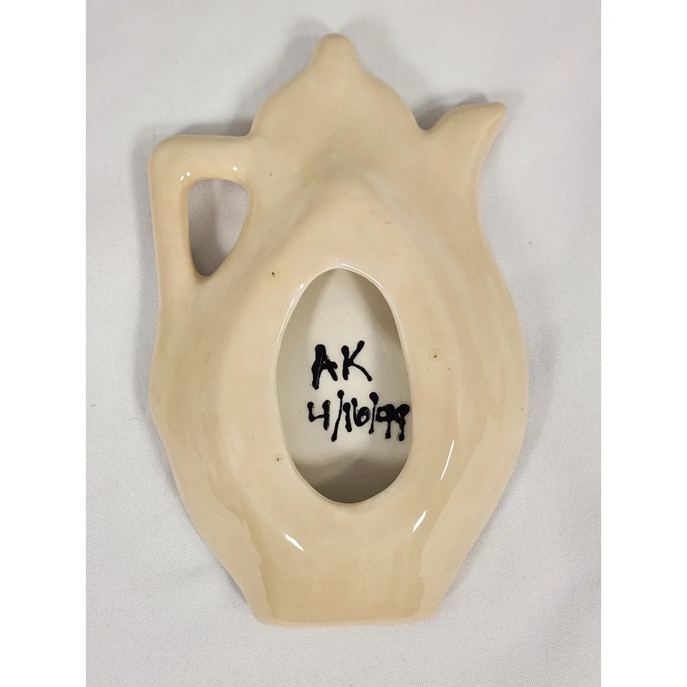 VTG 1999 Hand Painted‎ Grape Motif Spongeware Teabag Holder Tray 7